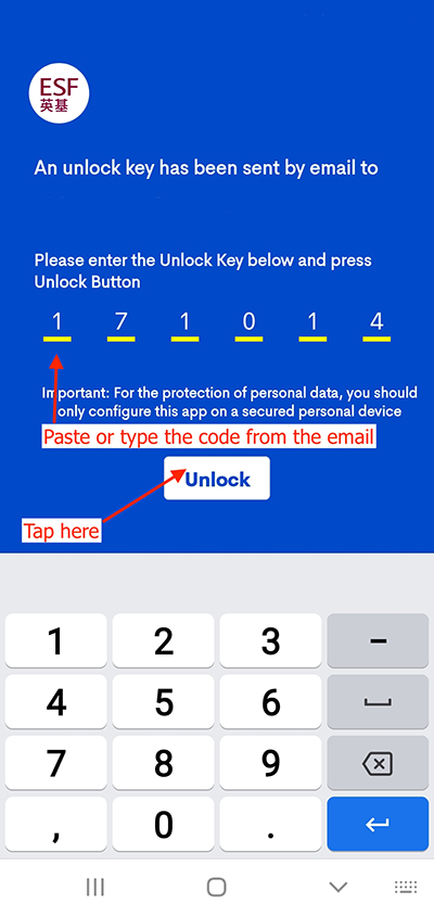 Enter unlock code